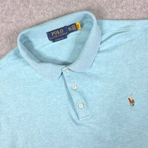 Polo Ralph Lauren Classic Fit Polo Shirt Men's XXL Light Blue Heather Casual